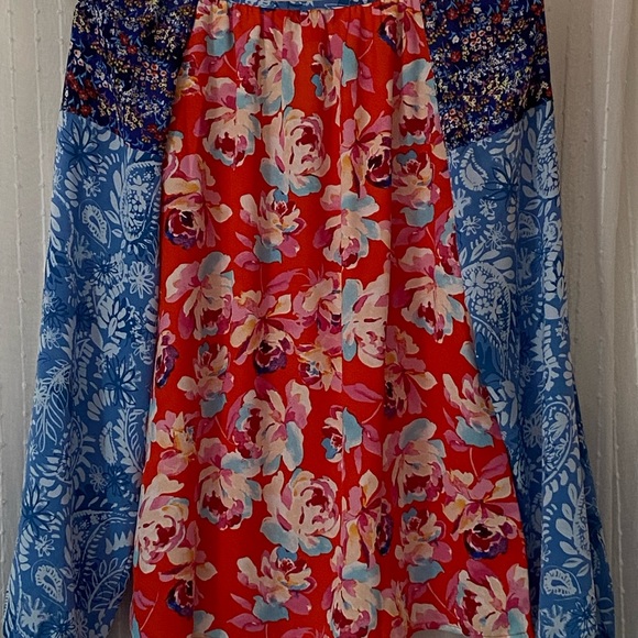 Pioneer Woman Mixed Print Peasant Blouse - Picture 4 of 7